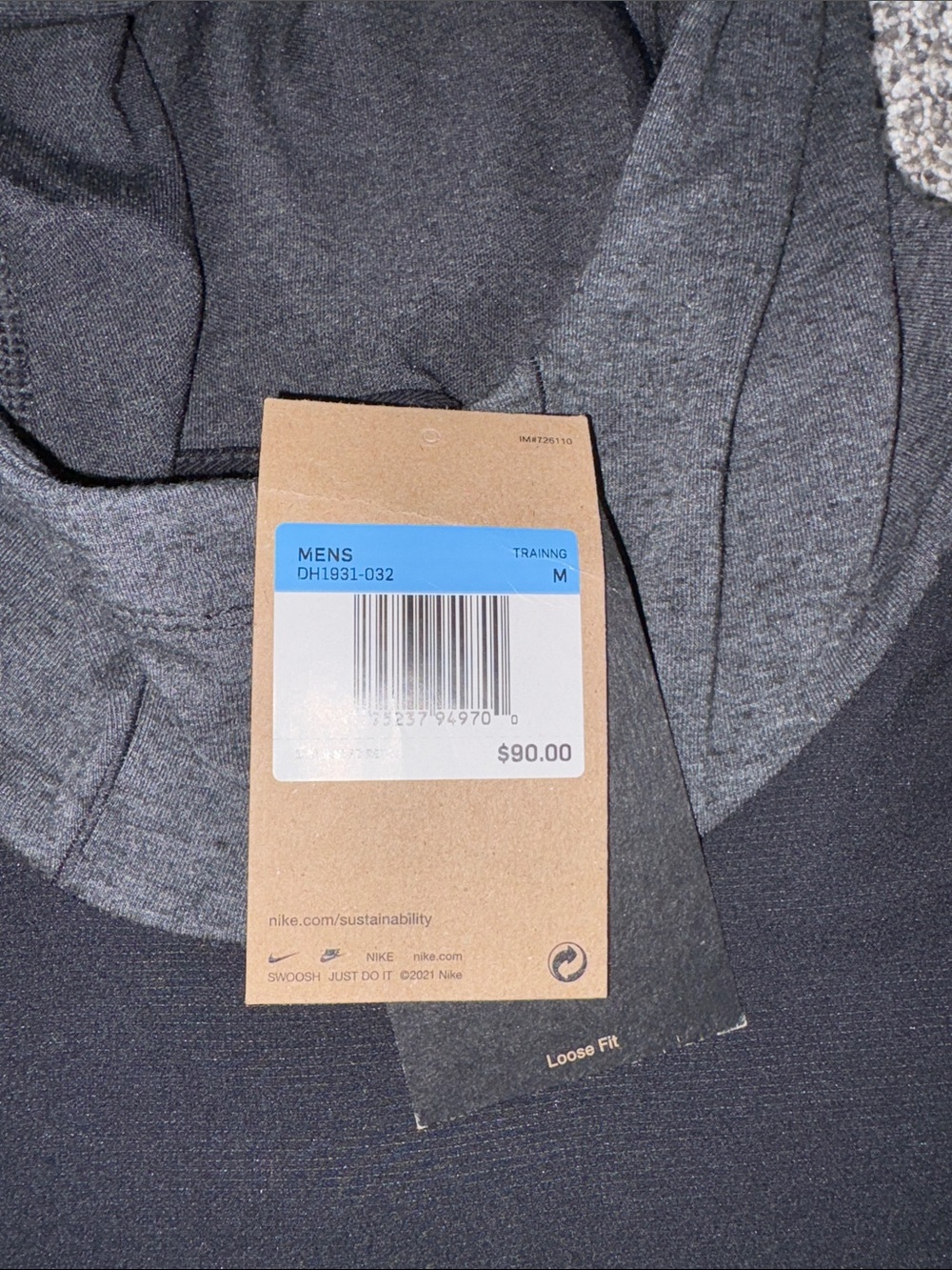 Nike Swoosh Yoga Pullover on Grey NWT - Picture 6 of 7